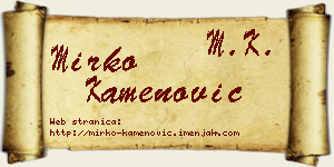 Mirko Kamenović vizit kartica